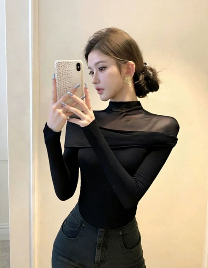 Short splice tops spicegirl bottoming shirt for women