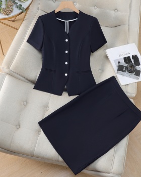 Commuting coat short sleeve skirt a set for women