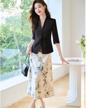 Chinese style coat Casual strap dress a set for women