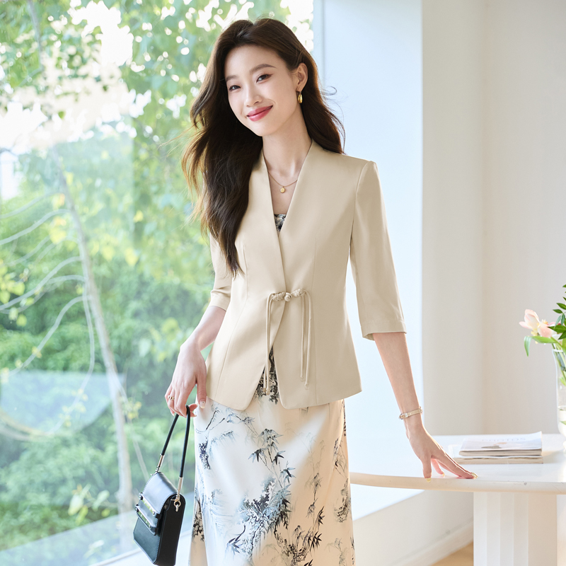 Chinese style coat Casual strap dress a set for women