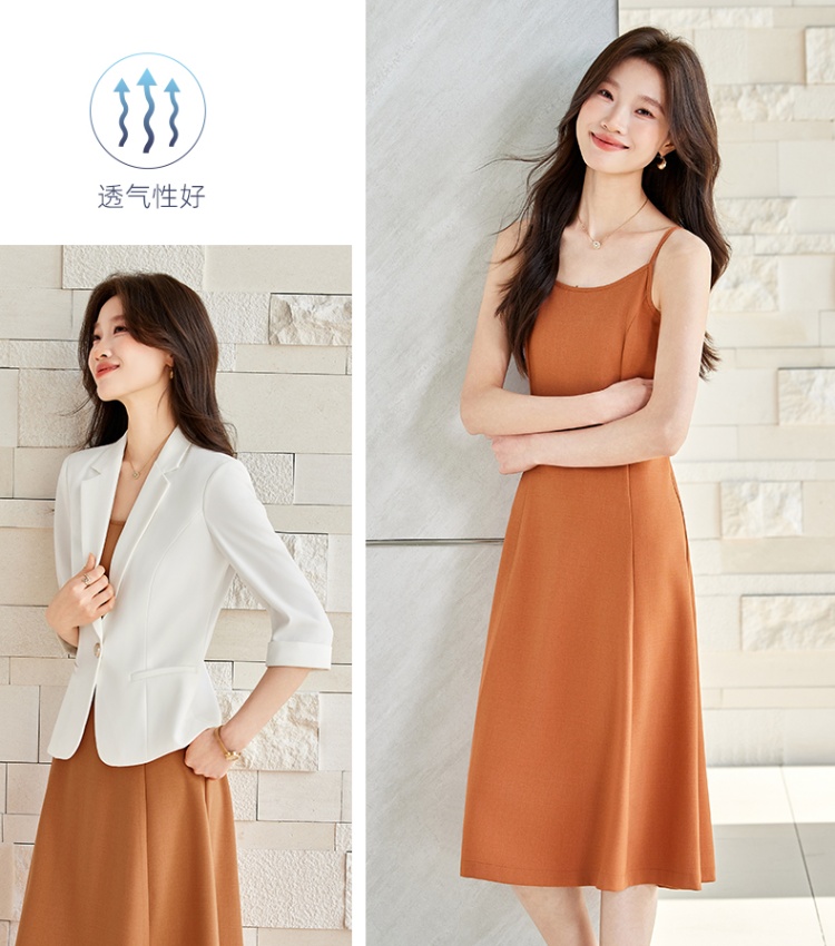 Profession all-match business suit pure strap dress a set