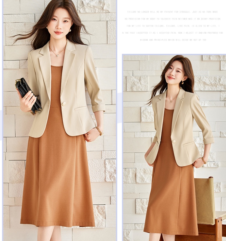 Profession all-match business suit pure strap dress a set