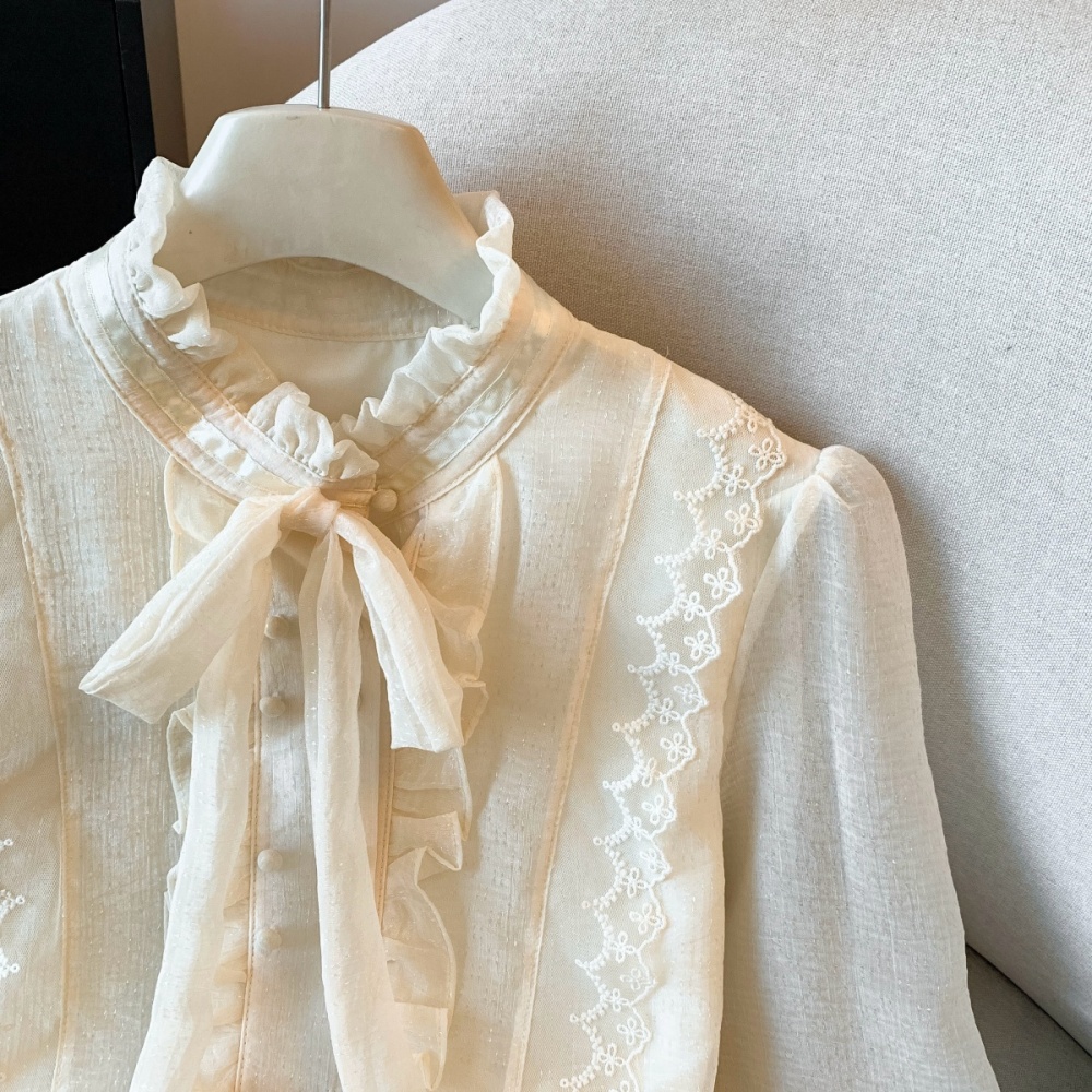 Lace spring shirt long sleeve tops for women