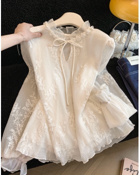 Inside the ride lace shirt beading tops for women