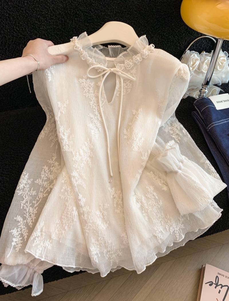 Inside the ride lace shirt beading tops for women