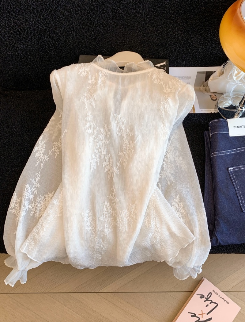 Inside the ride lace shirt beading tops for women