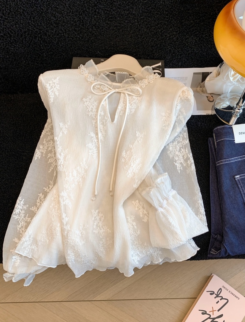 Inside the ride lace shirt beading tops for women