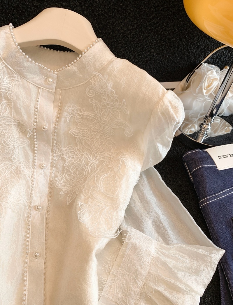 Beading bottoming shirt tops for women