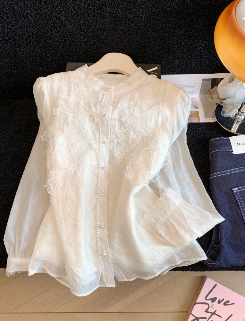 Beading bottoming shirt tops for women