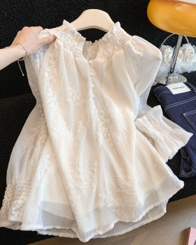 Lotus leaf edges France style tops spring bottoming shirt