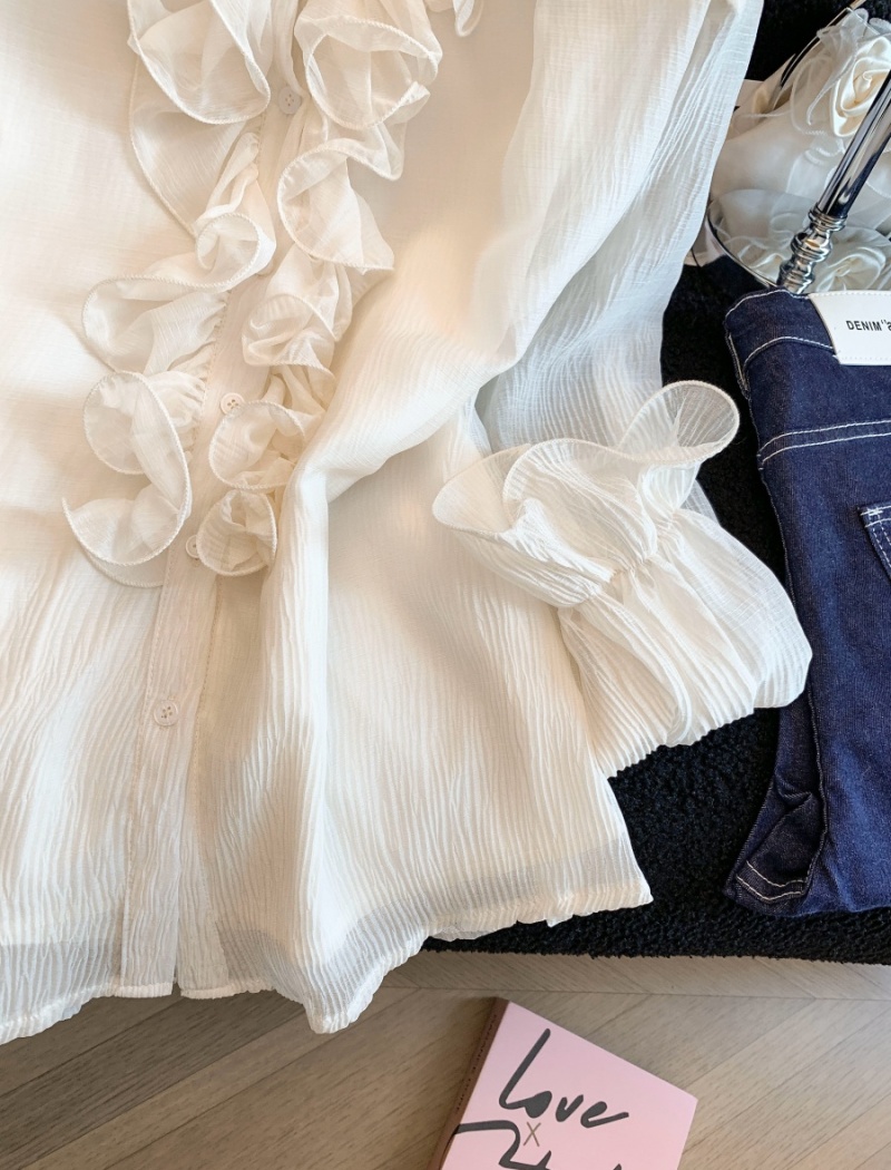 Light luxury cstand collar small shirt temperament splice shirt