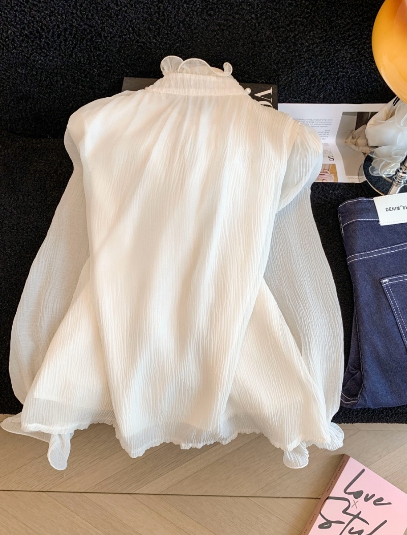 Light luxury cstand collar small shirt temperament splice shirt