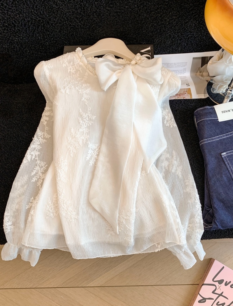 Commuting beading shirt lace tops for women