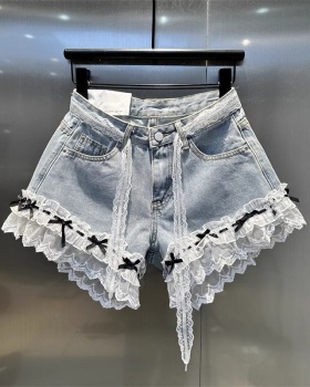 Lace shorts spring and summer short jeans for women