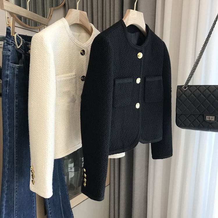 France style chanelstyle all-match long sleeve coat