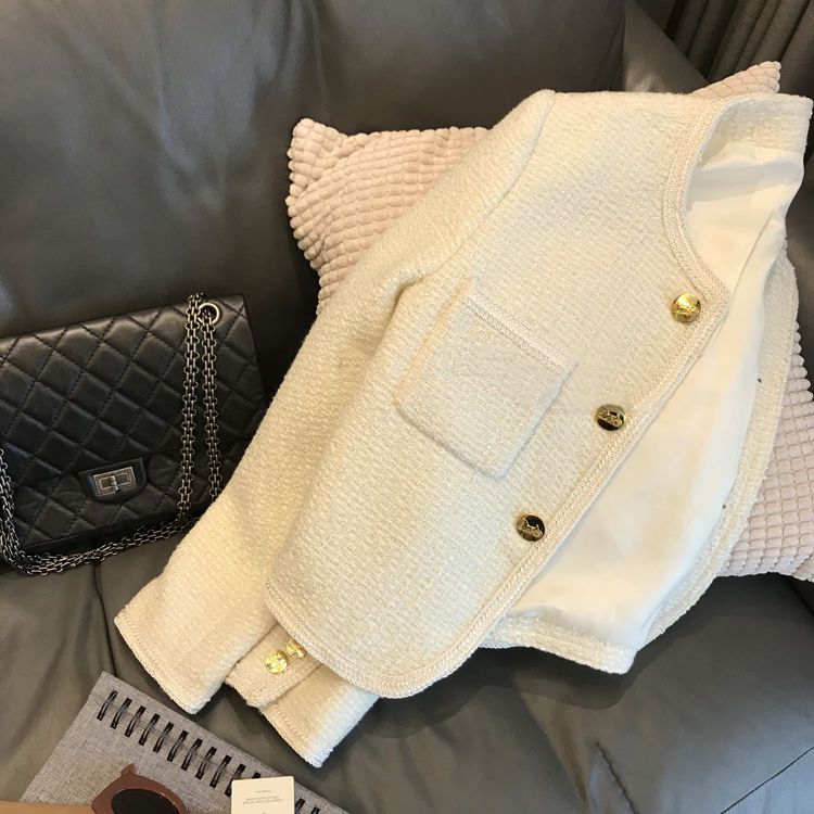 France style chanelstyle all-match long sleeve coat