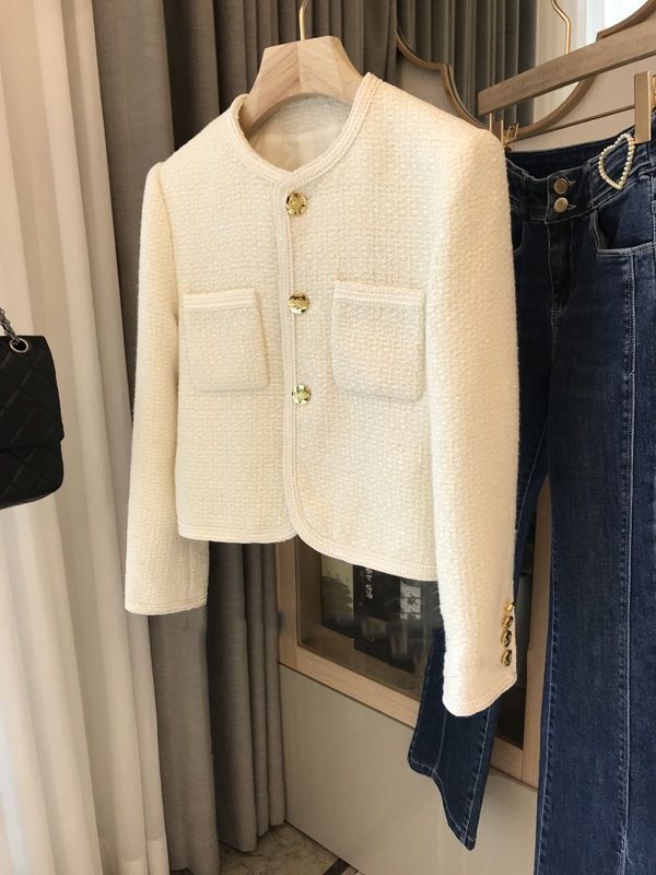 France style chanelstyle all-match long sleeve coat