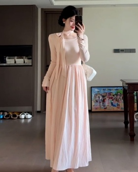 Frenum pink dress show young long dress for women
