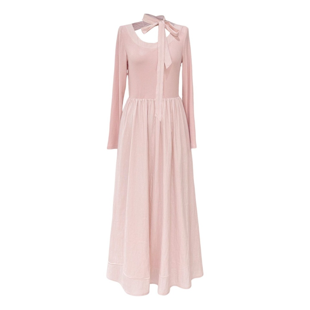 Frenum pink dress show young long dress for women