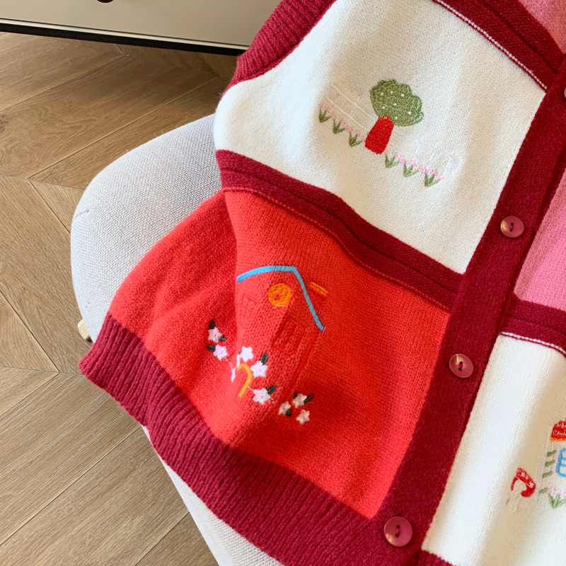 Sweet spring sleeveless retro waistcoat for women