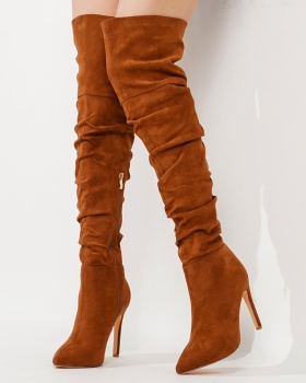 Pointed boots exceed knee women's boots for women