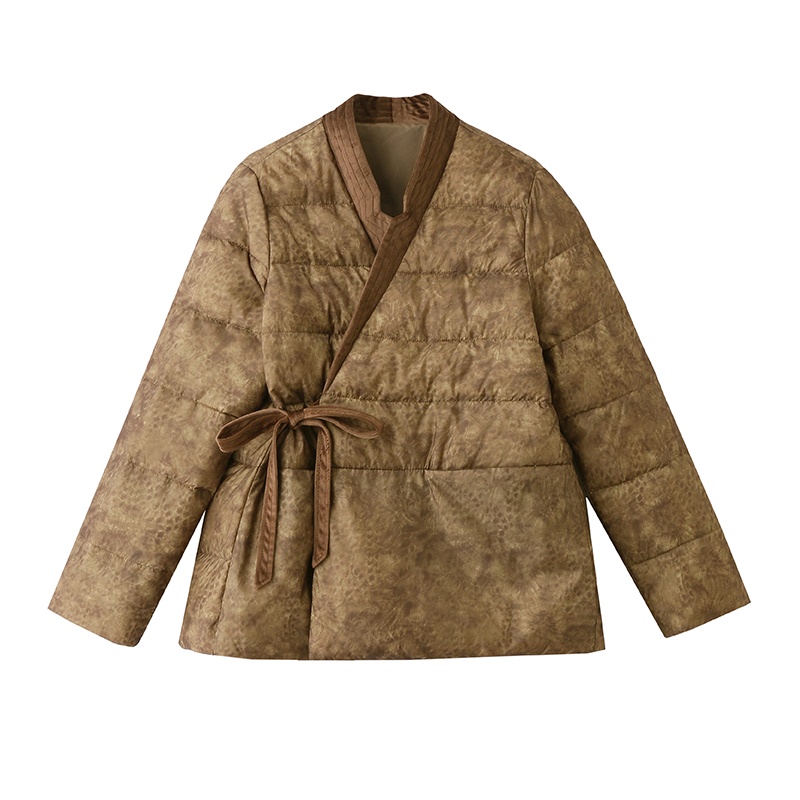 Temperament printing coat duck down down coat for women