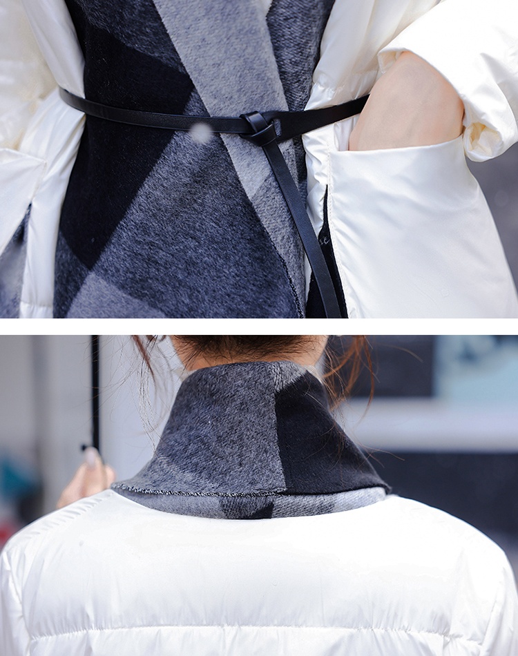 Duck down splice coat temperament down coat for women