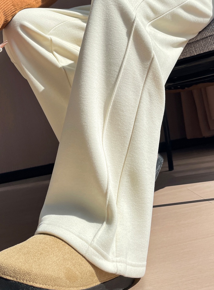 Woolen wide leg pants long pants for women