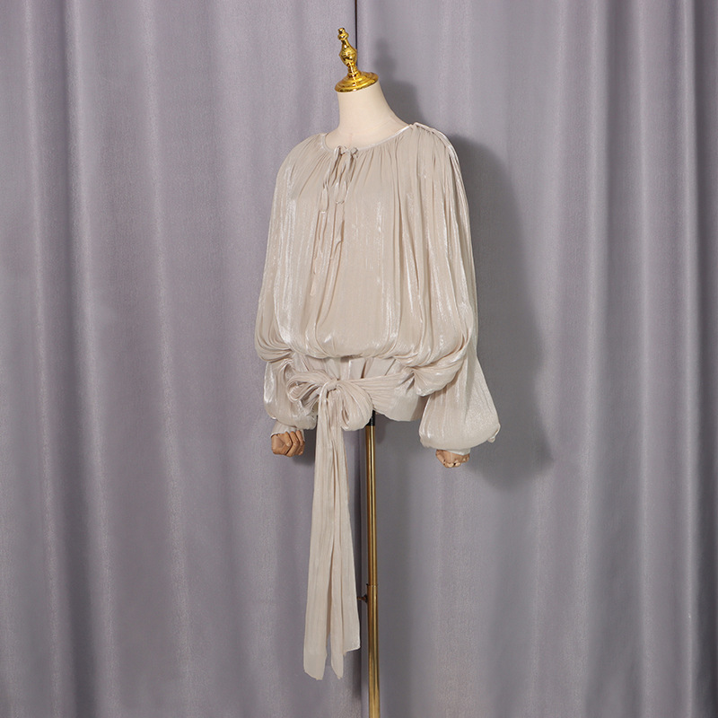 Long sleeve frenum collar shirt ladies tops for women