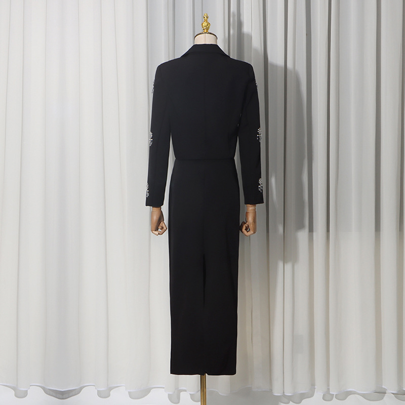 Elegant coat long skirt 2pcs set for women