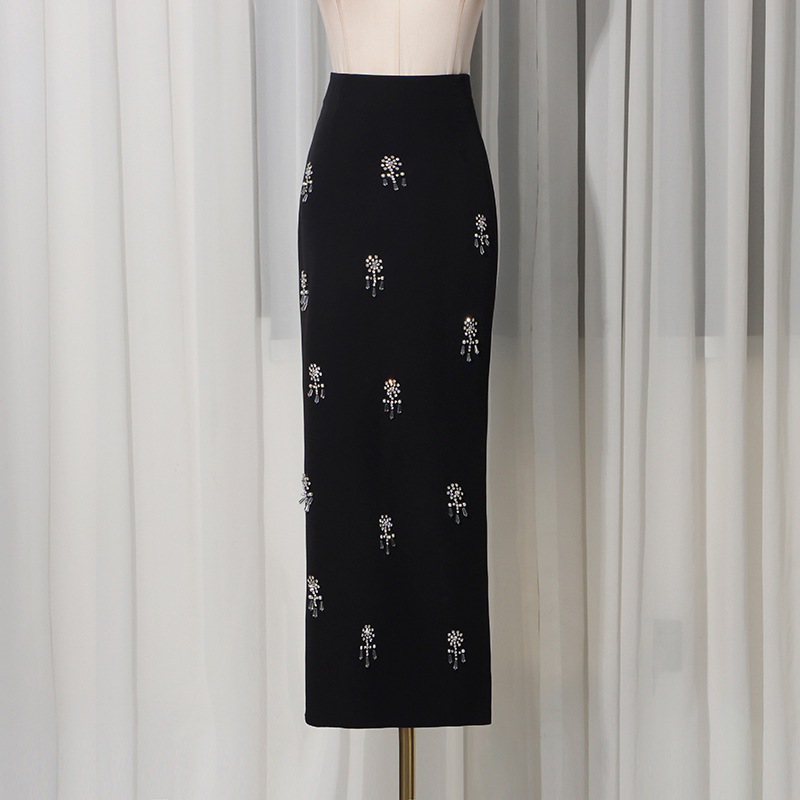 Elegant coat long skirt 2pcs set for women