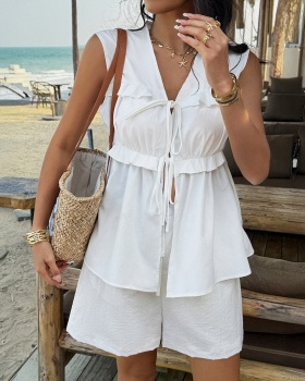 European style Casual tops fashion pants 2pcs set