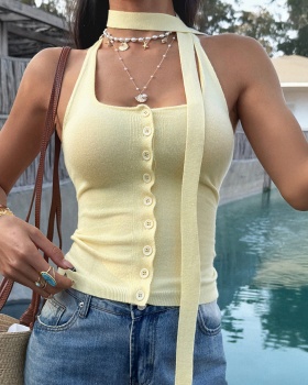 European style spring and summer tops knitwear vest