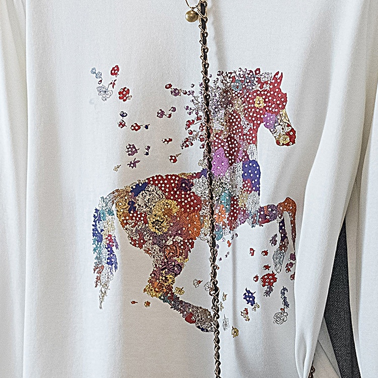 Inside the ride slim tops large yard spring T-shirt for women