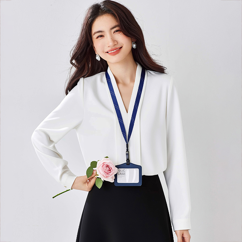 White spring and autumn shirt long sleeve tops for women