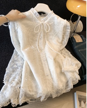 Bandage spring shirt long sleeve tops for women