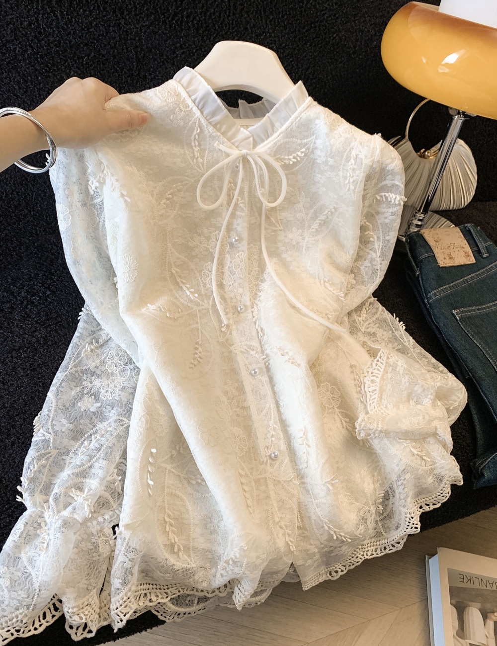 Bandage spring shirt long sleeve tops for women