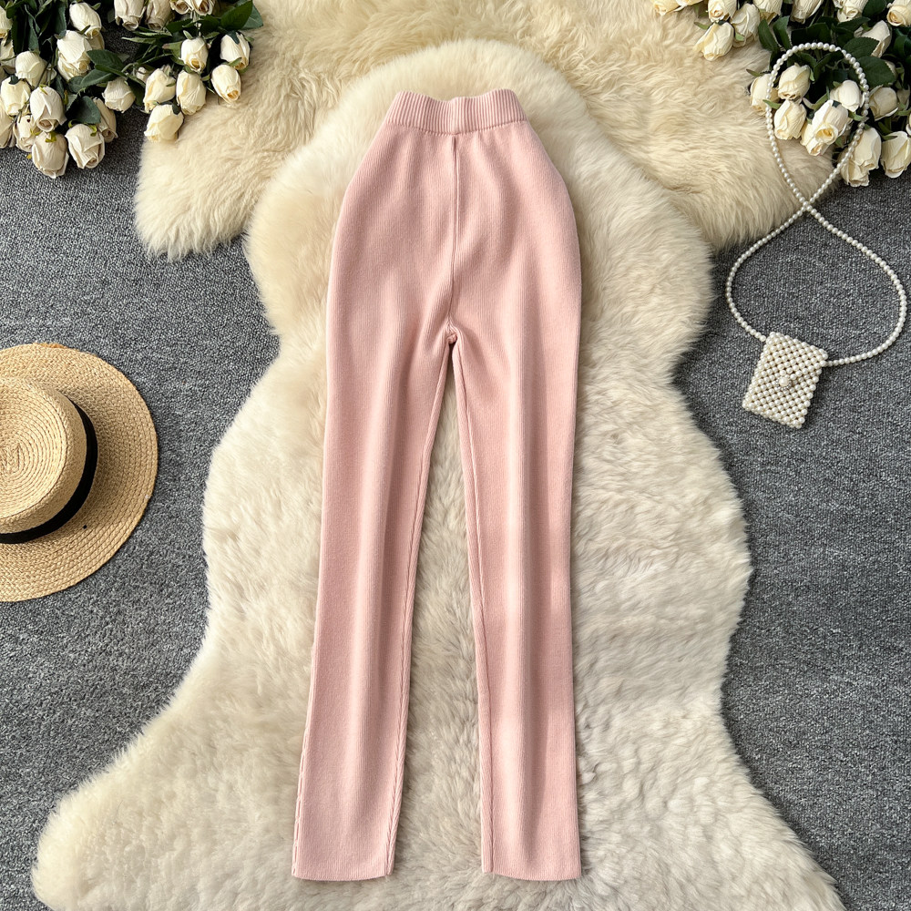 All-match elastic waist fashion casual pants for women