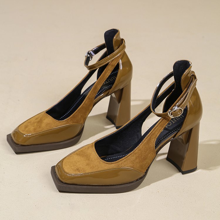 Thick fashion shoes lady spring and autumn high-heeled shoes