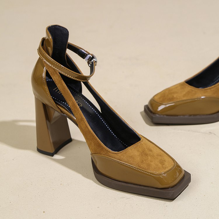 Thick fashion shoes lady spring and autumn high-heeled shoes