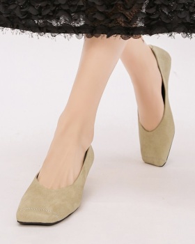Lady broadcloth shoes low high-heeled shoes