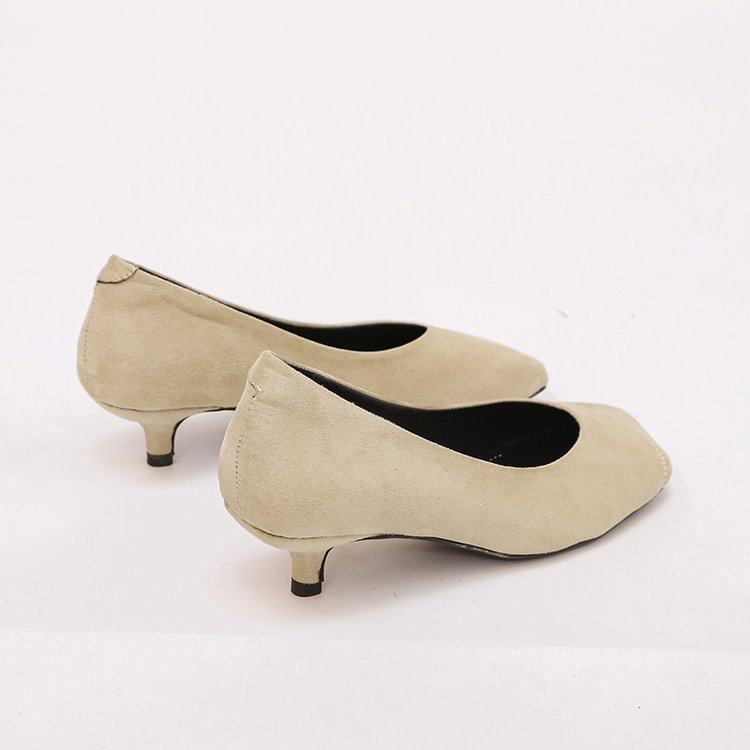 Lady broadcloth shoes low high-heeled shoes