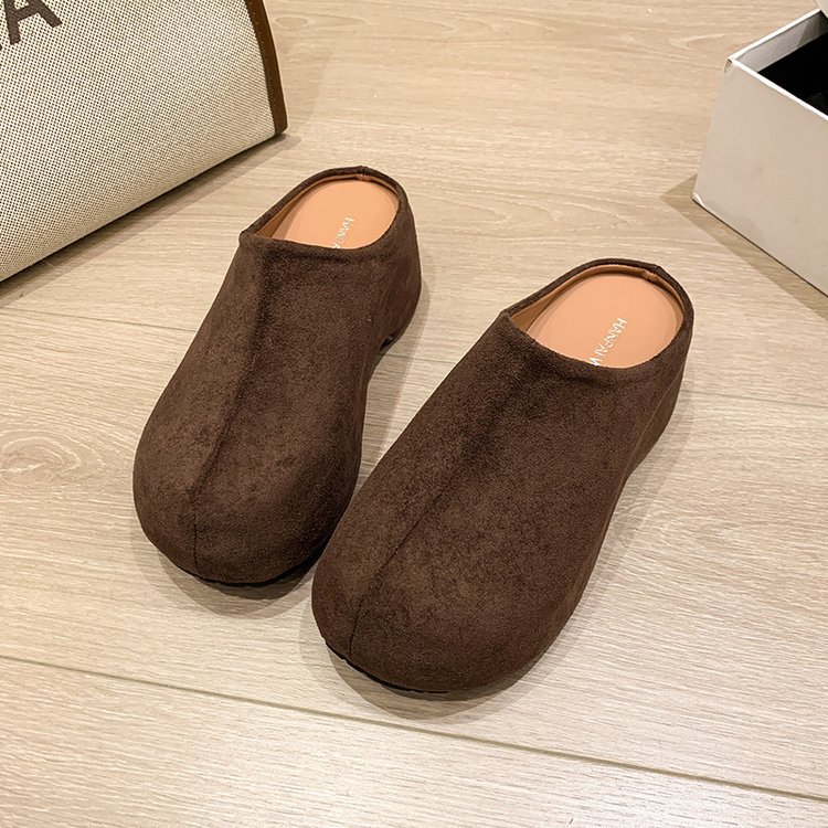 France style thick crust slippers lady lazy shoes