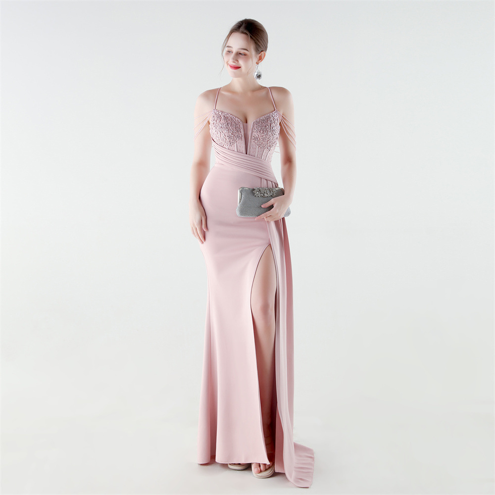 Banquet bandage preside set beads evening dress