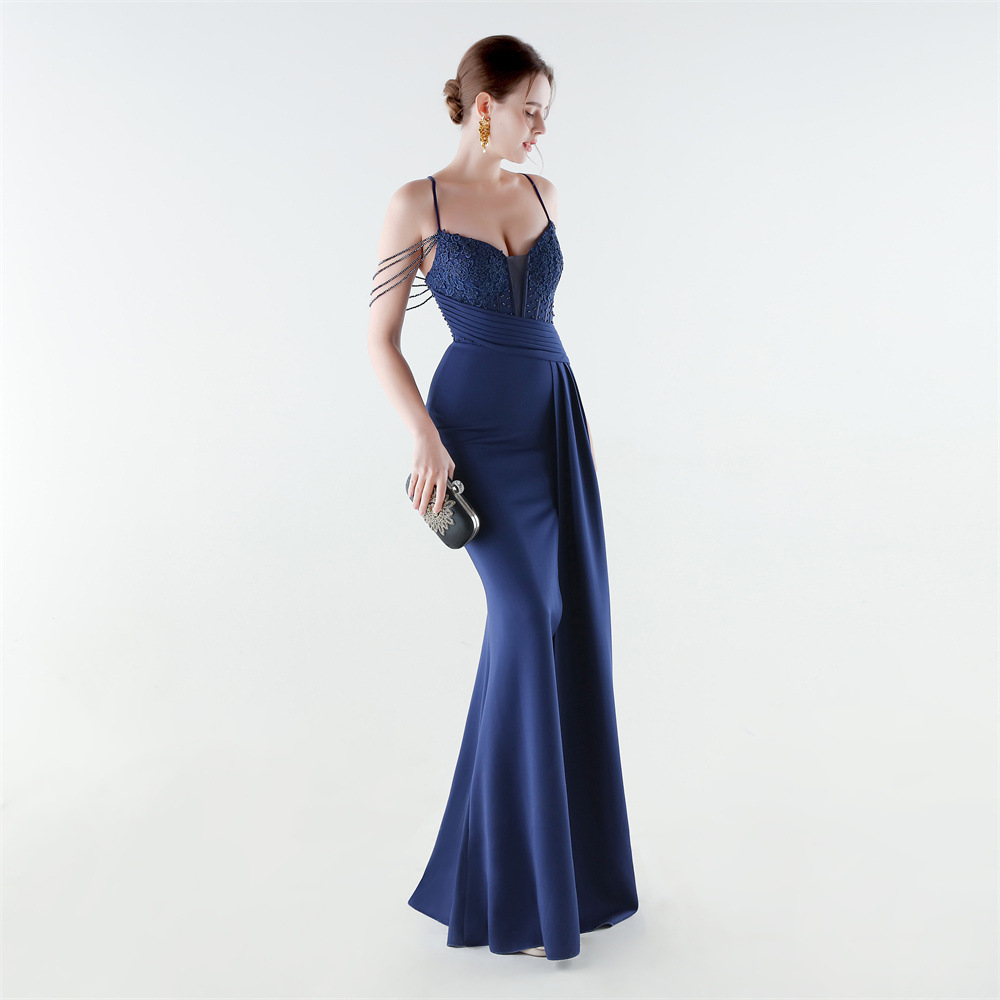 Banquet bandage preside set beads evening dress
