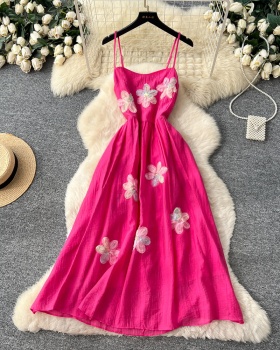 Sweet vacation stereoscopic dress for women