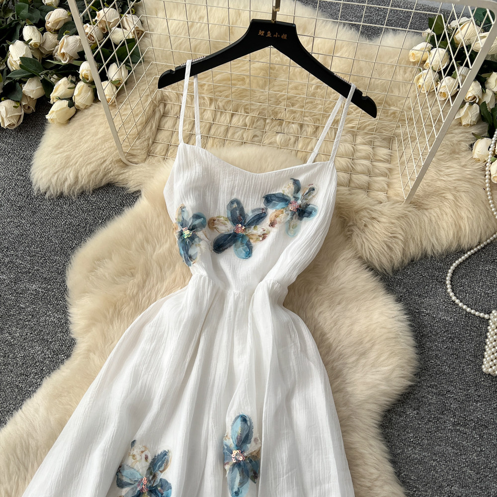 Sweet vacation stereoscopic dress for women
