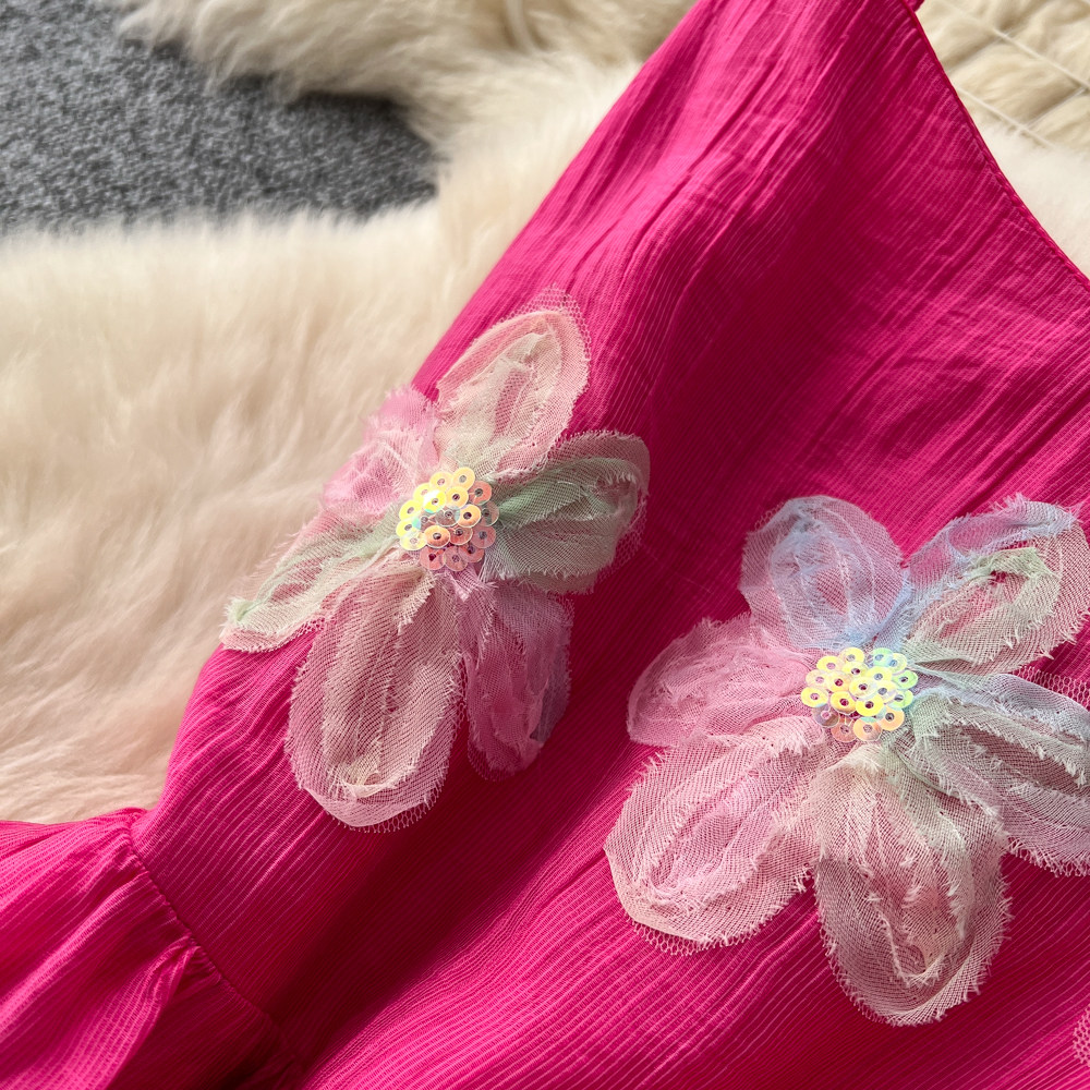 Sweet vacation stereoscopic dress for women