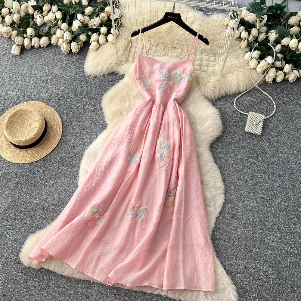 Sweet vacation stereoscopic dress for women