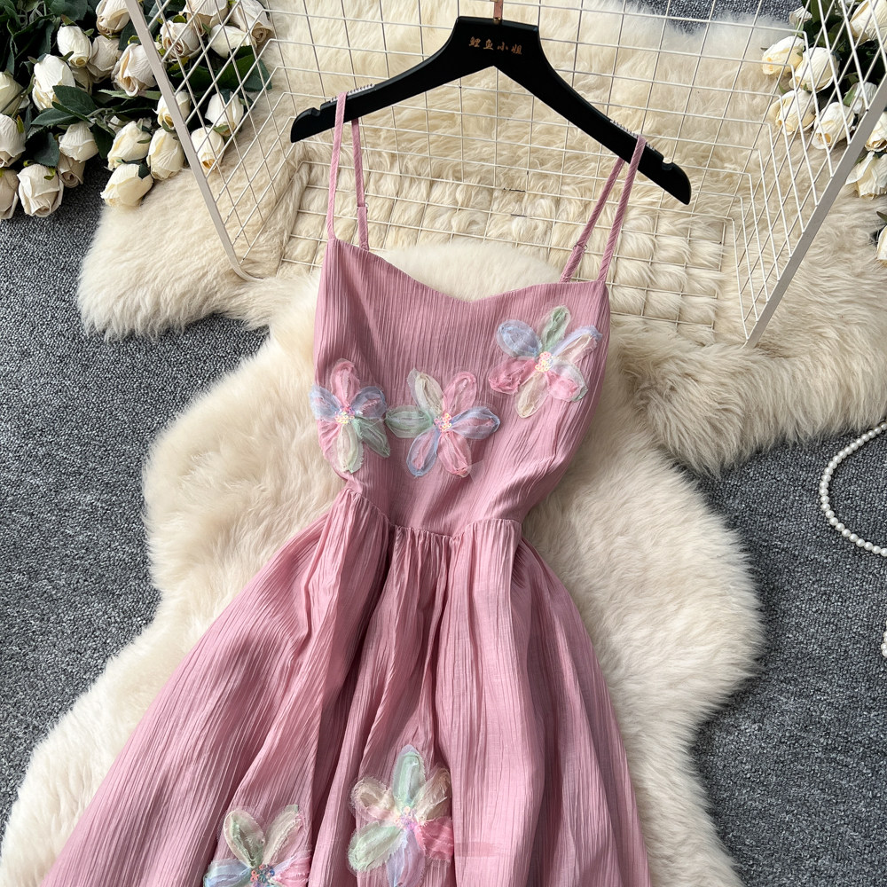 Sweet vacation stereoscopic dress for women